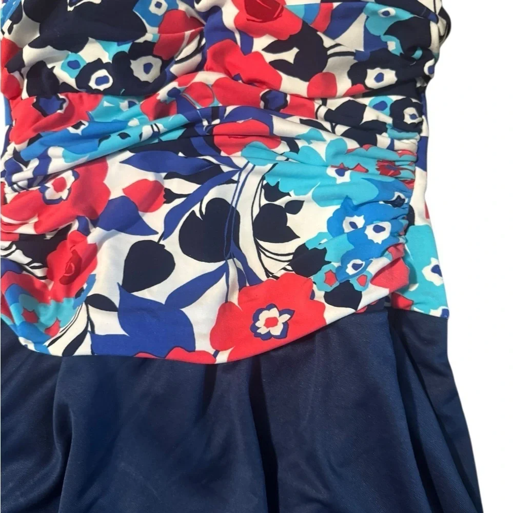 Catalina Swimsuit Women’s Small Floral Skirt Dress Halter Suddenly Slim Beach